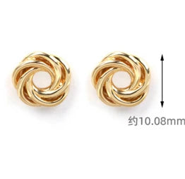 Emotional Factory 925 Sterling Silver 14K Gold Plated Line Combination Wispy Swirl Earrings