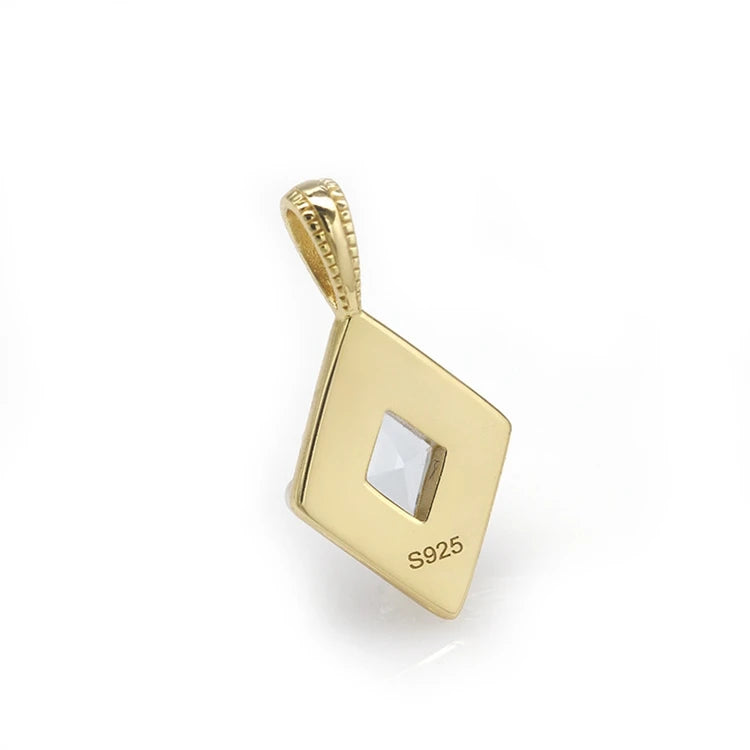 Emotional Factory 925 Sterling Silver 14K Gold Plated Gemstone Pearl Diamond Sky Blue Topaz Pendant