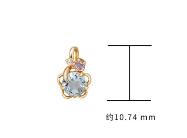 925 Sterling Silver 14K Gold Plated Gemstone Natural Sky Blue Topaz Tanzanite Flower Pendant