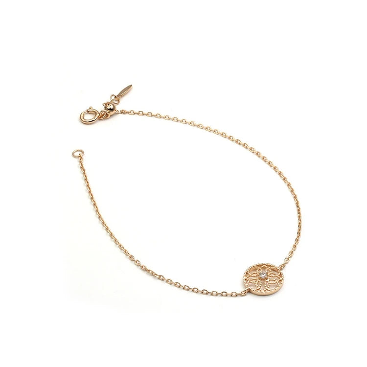 Emotional Schmuck Vergoldet Factory 925 Sterling Silver 14K Gold Plated Gemstone Flower Hollow Pattern Zircon Bracelet