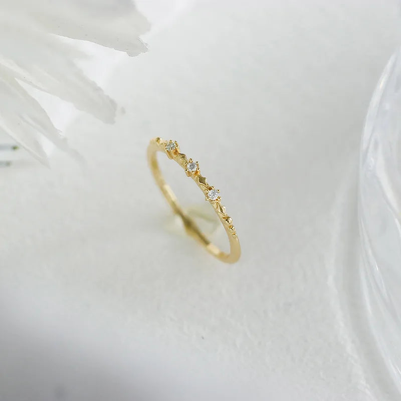 Emotional Factory 925 Sterling Silver 14K Gold Plated Gemstone Moissanite Diamond Star Ring