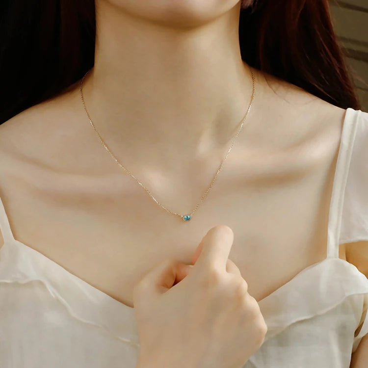 Emotional Factory 925 Sterling 14K Gold Plated Gemstone Zircon Star Natural Silver Apatite Necklace