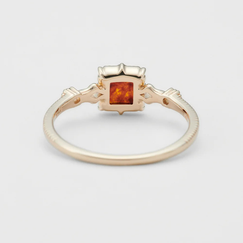 Ornament Factory Wholesale 23Spring New Retro StyleS925Silver Plating14KGold Amberoid