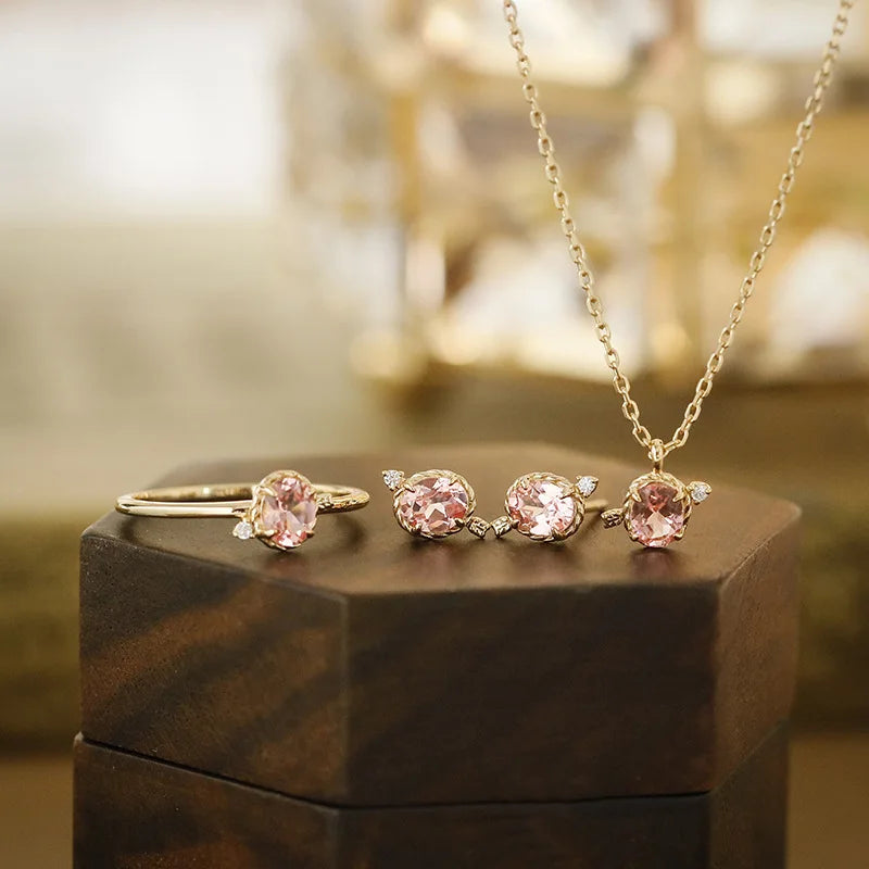 Emotional Factory 925 Sterling Silver 14K Gold Plated Love Eros Arrow Pink Cultured Gemstone Ring