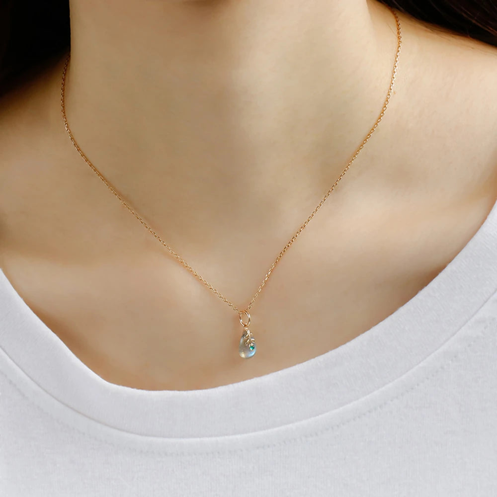 925 Sterling Silver 14K Gold Plated Gemstone Grape Type Leaf Labradorite Necklace