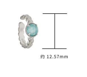 Emotional Factory 925 Sterling Silver 14K Gold Plated Gemstone Retro Vintage Amazonite Rock Crystal Ear Bone Clip Earrings