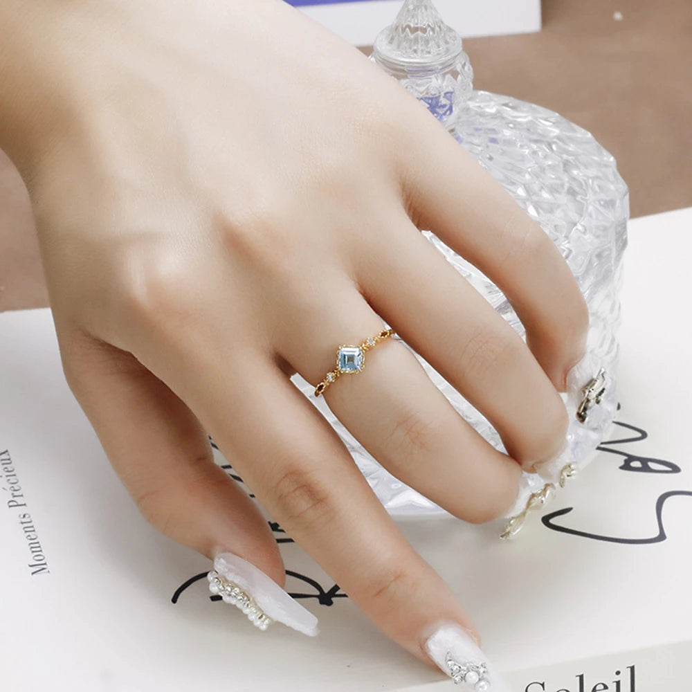 Emotional Bijoux 925 Sterling Silver Gold Jewelry Gemstone Custom Birthstone Cz Moonstone Labradorite Shell Chalcedony Jade Ring