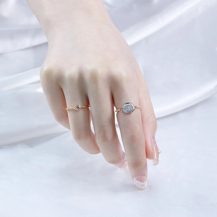 925 Sterling Silver 14K Gold Plated Gemstone Natural Labradorite Stripe Key Shape Ring