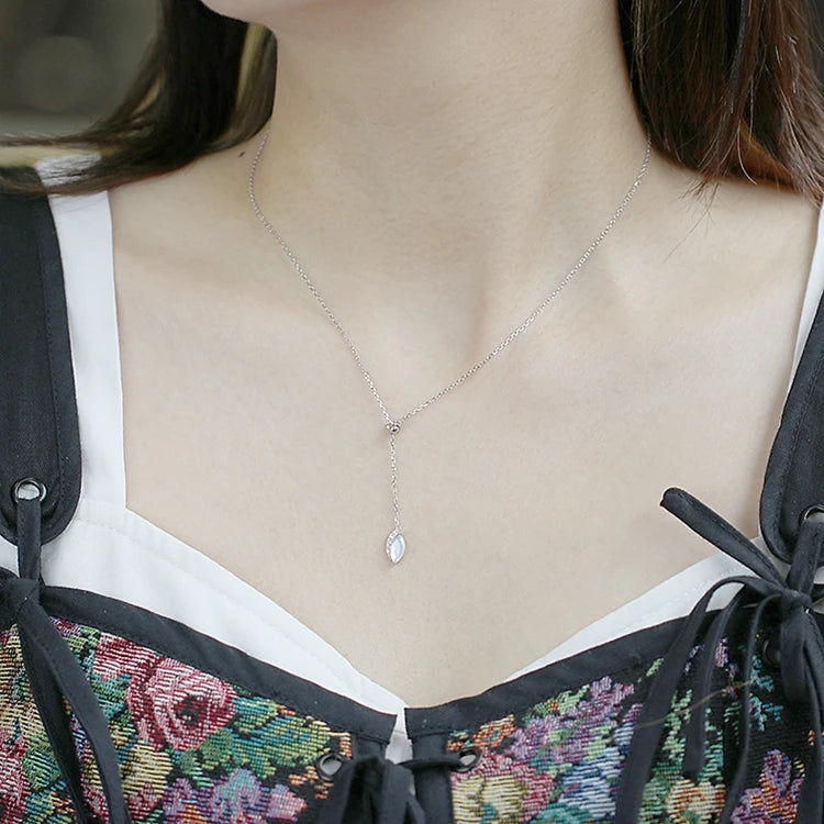 Emotional Factory 925 Sterling Silver 14K Gold Plated Gemstone Water Droplets Rock Crystal Vintage Necklace