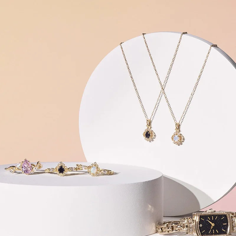 Emotional Factory 925 Sterling Silver 14K Gold Plated Gemstone Cz Zircon Geometrical Natural Amethyst Ring