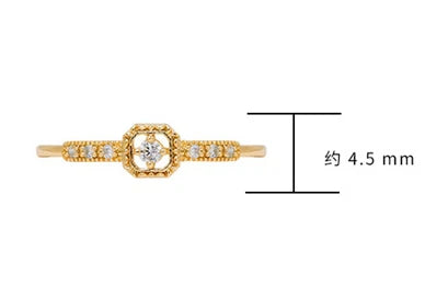 Emotional Factory 925 Sterling Silver 14K Gold Plated Gemstone Bar Cz Zircon Geometric Square Ring