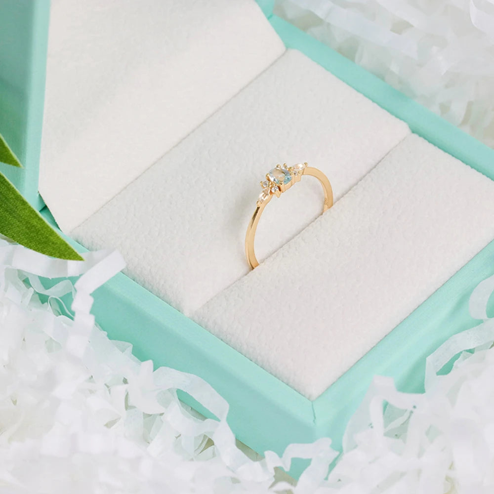 Fashion Water Drops Sky Blue Topaz Ring