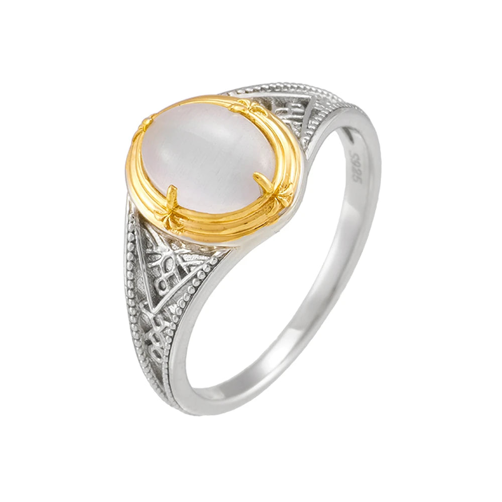Classic Models Retro Synthetic Cat'S Eye Stone Ring
