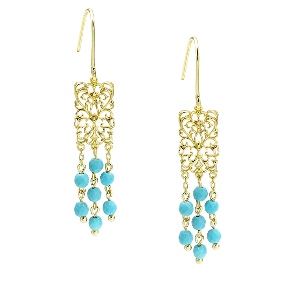 Emotional Factory 925 Sterling Gem Stone Gemstone Series Gold Vermeil Necklace Silver Turquoise Earrings