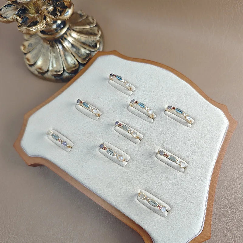 Emotional Factory 925 Sterling Silver 14K Gold Plated Gemstone Geometric Labradorite Topaz Cordierite Iolite Ring