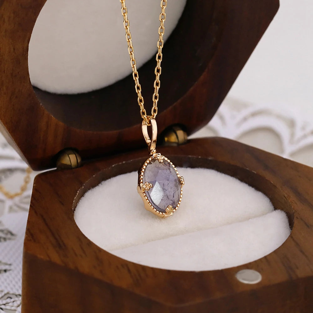 925 Sterling Silver 14K Gold Plated Gem Stone Night Sky Shooting Star Shaped Labradorite Cordierite Iolite Dichroite Necklace