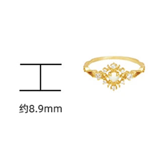 Gemstones Gem Flower Bright Starry Sky Opal Ring