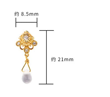 925 Sterling Silver 14K Gold Plated Gem Stone Gemstone Cz Zircon Ring Vintage Elegant Fan Czech Beads Stud Earrings