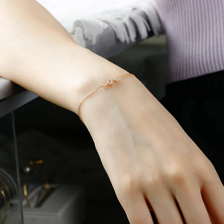 Emotional Schmuck Silber Factory 925 Sterling Silver 14K Gold Plated Gemstone Ursa Major Shaped White Zircon Moonstone Bracelet