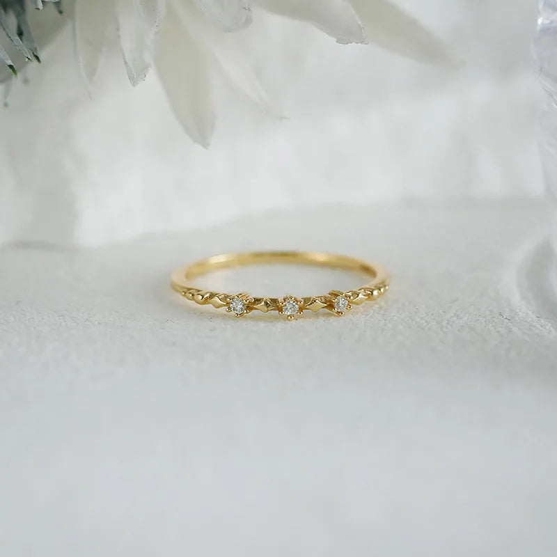 Emotional Factory 925 Sterling Silver 14K Gold Plated Gemstone Moissanite Diamond Star Ring