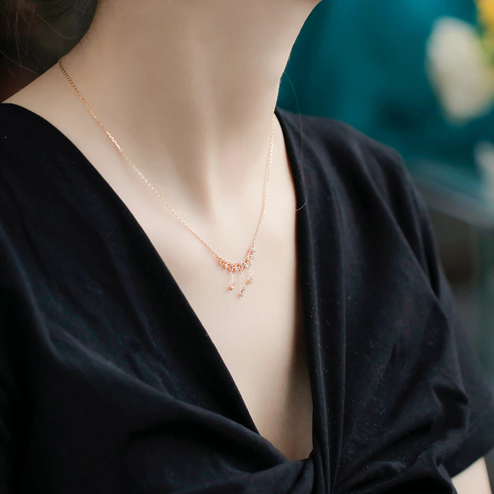 Gemstones Gem Retro Topaz Lace Fringe Necklace