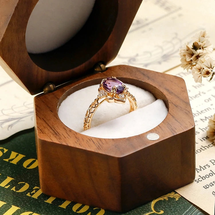 Emotional Factory 925 Sterling Silver 14K Gold Plated Gem Stone Gemstone Retro  Cz Zircon Geometric Flower Red Garnet Ring