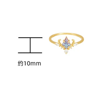 Factory Anel 925 Sterling Silver 14K Gold Plated Gemstones Alexander Color Changing Gemstone Royal Luxury Rhombus Stone Ring