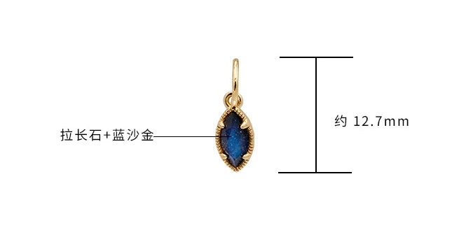 Emotional Factory 925 Sterling Silver 14K Gold Plated Gemstone Elegant Starry Sky Eyes Natural Blue Labradorite Earrings