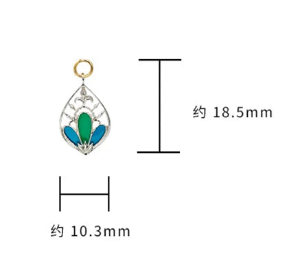 925 Sterling Silver 14K Gold Plated Gem Stone Gemstone Literary Retro Ring Classical Elegant Enamel Hoop Earrings