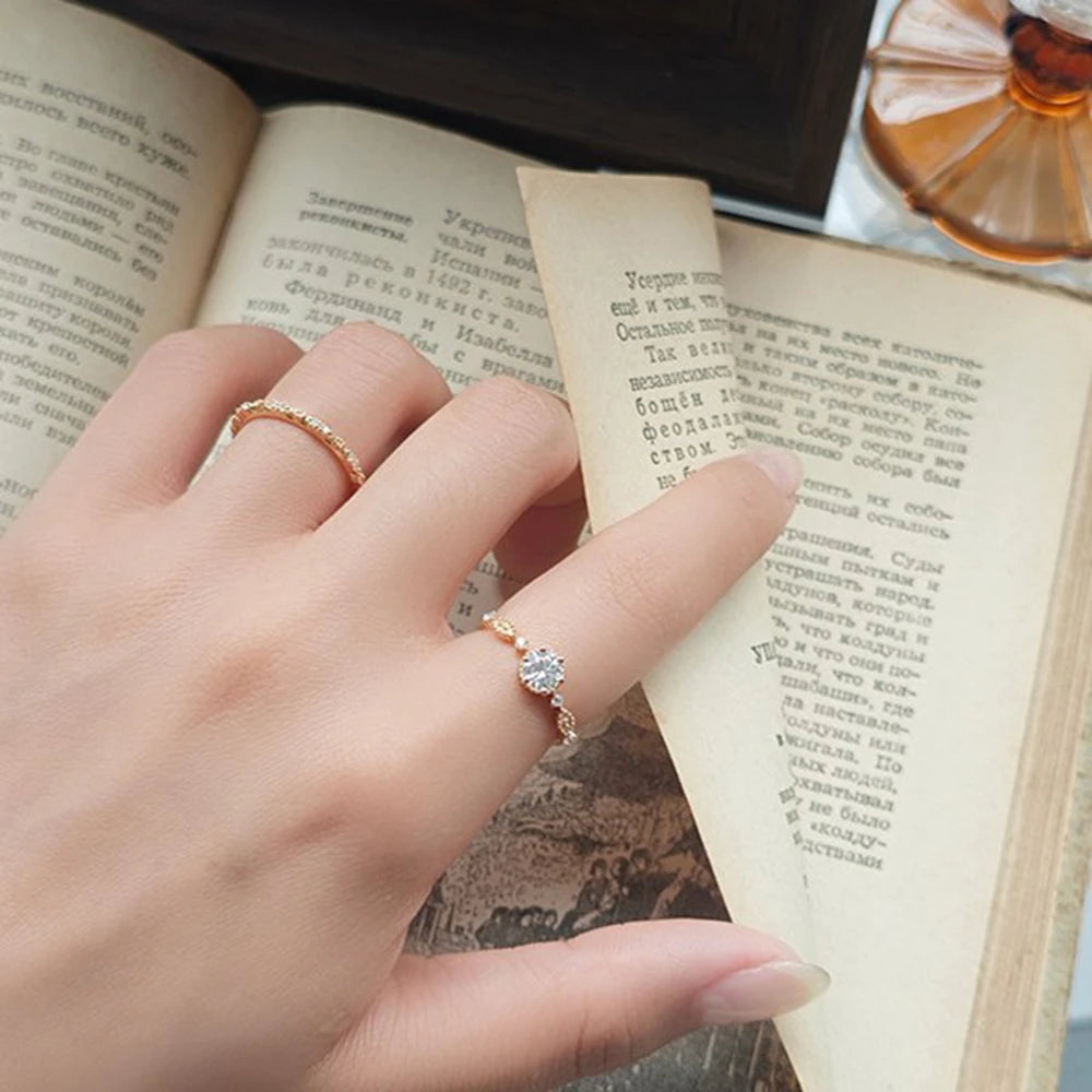 Emotional Factory 925 Sterling Silver 14K Gold Plated Gemstone Middle Ages Vintage Style Cz Zircon Moissanite Ring