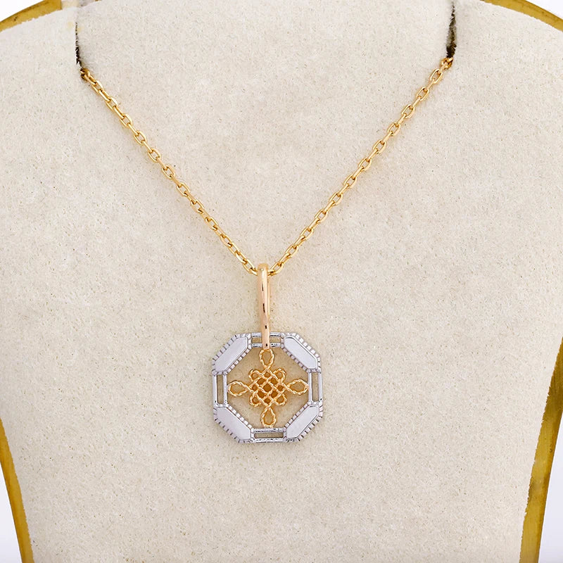 2024 New Arrival National Style Chinese Knot Element S925 Silver 2 Tones Gold Color Jewelry