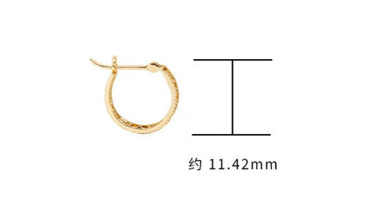 925 Sterling Silver 14K Gold Plated Gemstone Retro Simple Hollow Earring Heart Huggie Earrings