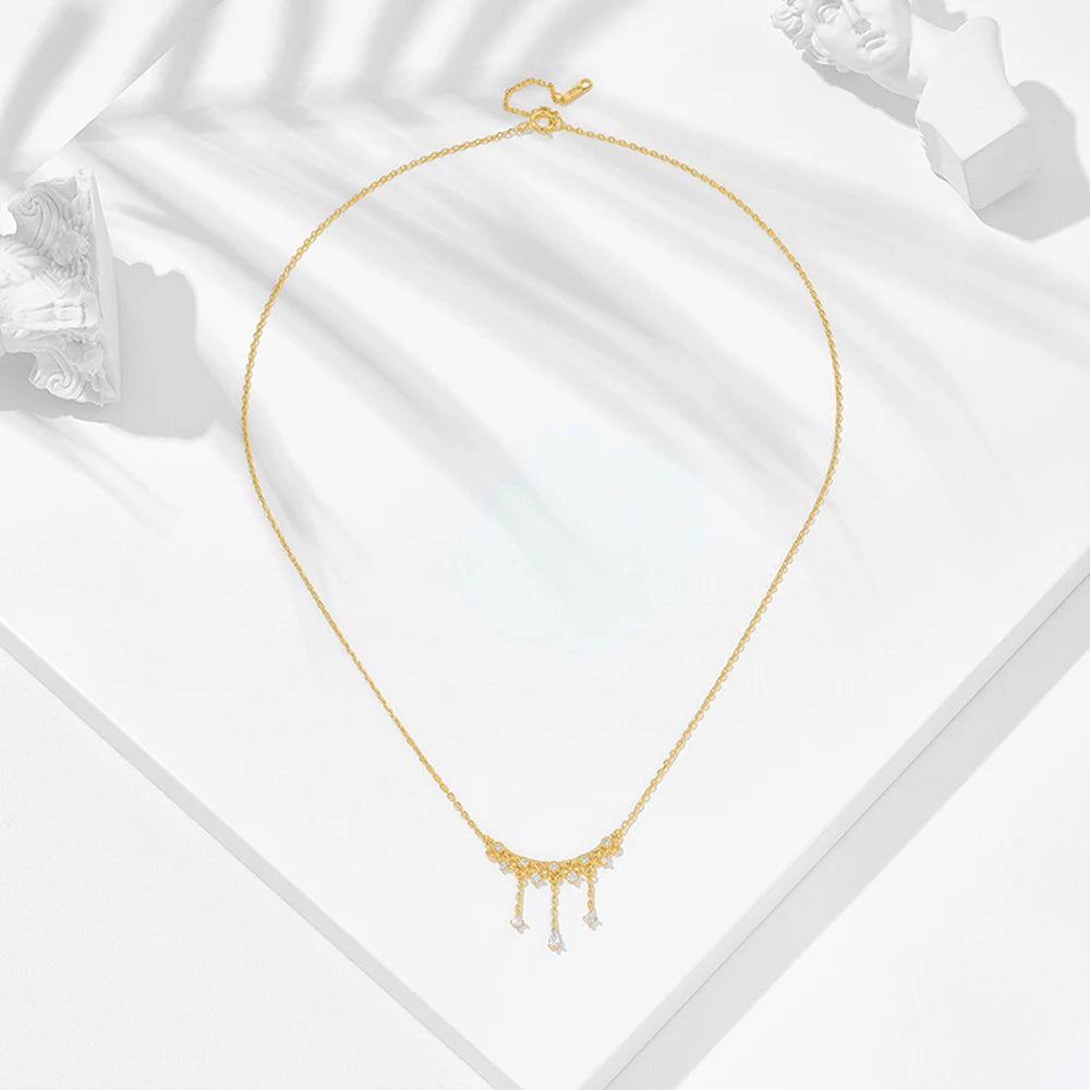 Gemstones Gem Retro Topaz Lace Fringe Necklace