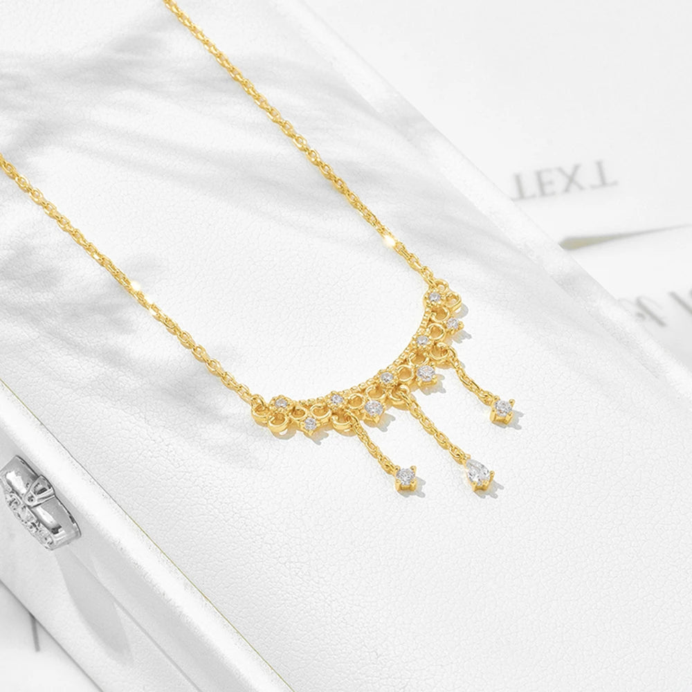 Gemstones Gem Retro Topaz Lace Fringe Necklace