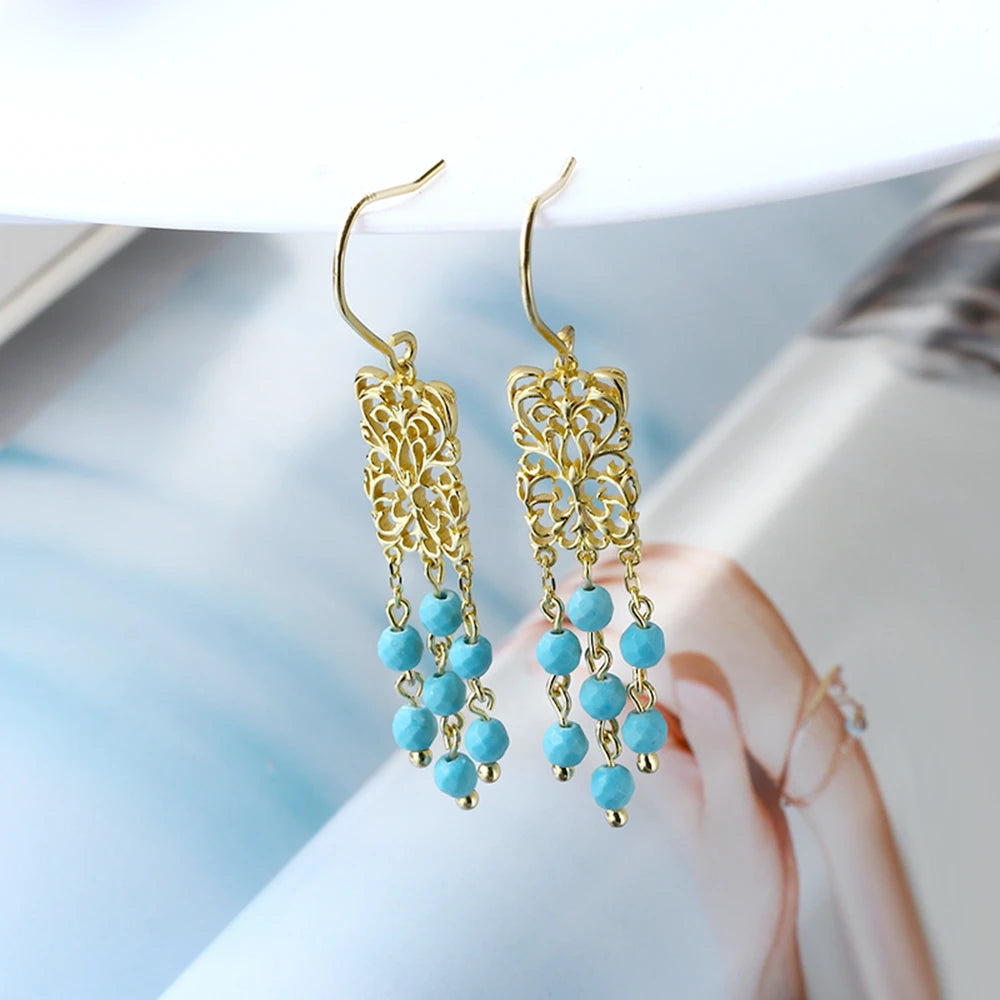 Emotional Factory 925 Sterling Gem Stone Gemstone Series Gold Vermeil Necklace Silver Turquoise Earrings