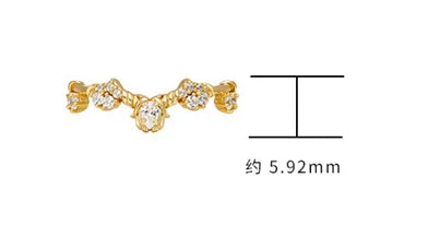 925 Sterling Silver 14K Gold Plated Flower Summer Drop Proposal Ring