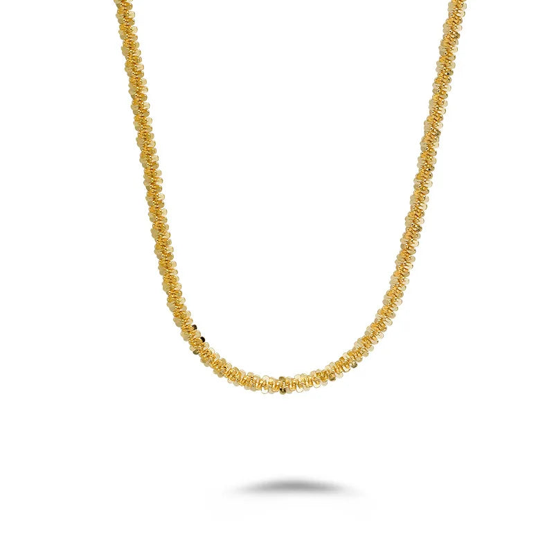 Emotional Factory 925 Sterling Silver 14K Gold Plated Gemstone Gypsophila Summer Sparkling Cauliflower Necklace