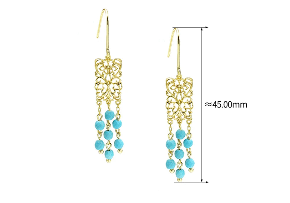Emotional Factory 925 Sterling Gem Stone Gemstone Series Gold Vermeil Necklace Silver Turquoise Earrings