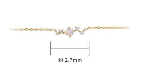 Emotional Schmuck Silber Factory 925 Sterling Silver 14K Gold Plated Gemstone Ursa Major Shaped White Zircon Moonstone Bracelet