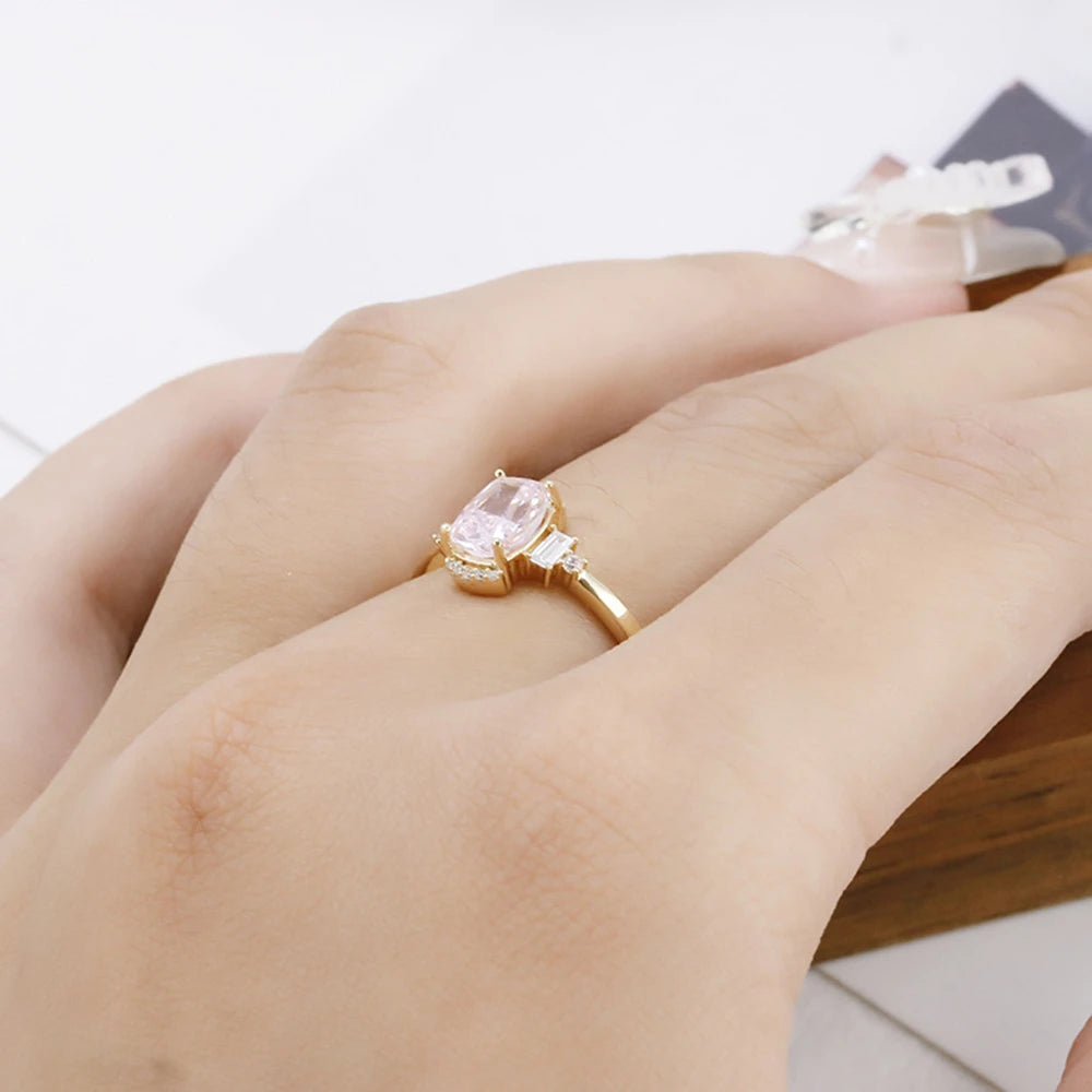 Anillo 925 Sterling Silver Gold Jewelry Gemstone Fine Rings Emerald Ruby Crystal Red Corundum Aquamarine Onyx Cordierite Ring