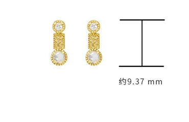 Emotional Factory 925 Sterling Silver 14K Gold Plated Gemstone Geometry Crystal Lace White Zircon Stud Earrings