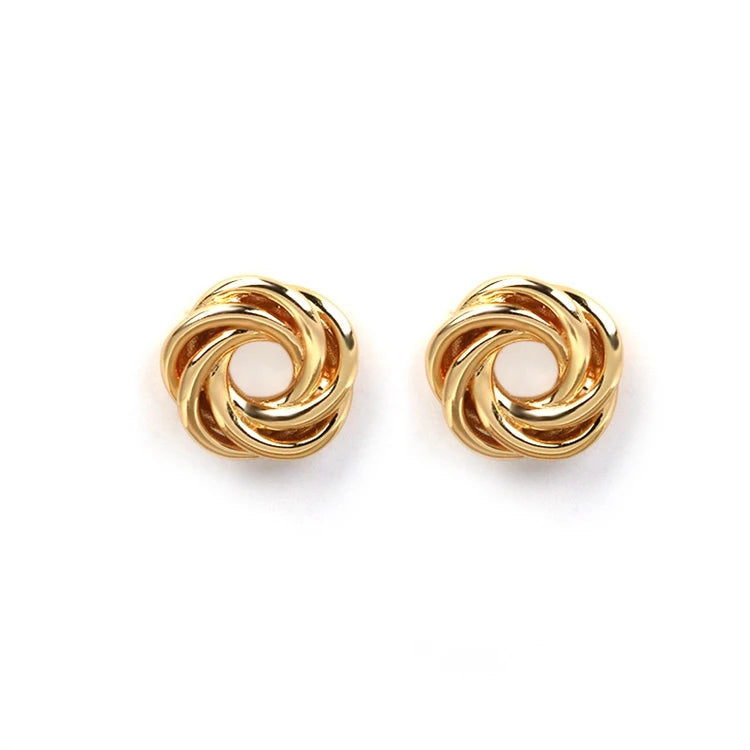 Emotional Factory 925 Sterling Silver 14K Gold Plated Line Combination Wispy Swirl Earrings