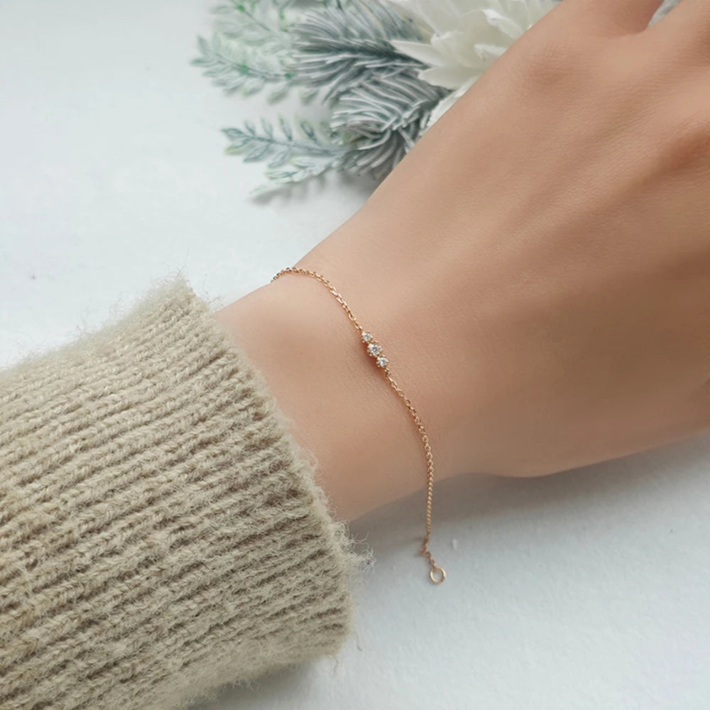 Factory 925 Sterling Silver 14K Gold Plated Gemstone Time Scarred Star Track Laughter Bracelet High Carbon Diamonds Bracelet