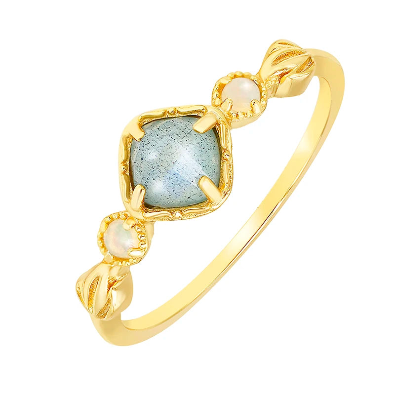 Anillo 925 Sterling Silver Gold Jewelry Gemstone Fine Rings Emerald Ruby Crystal Red Corundum Aquamarine Onyx Cordierite Ring