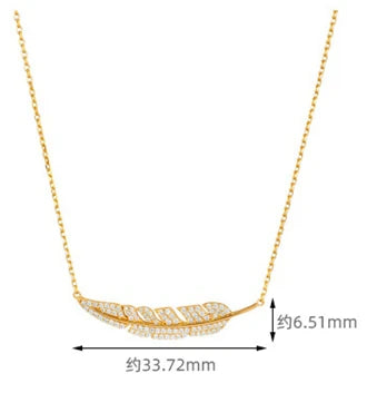 Emotional Factory 925 Sterling Silver 14K Gold Plated Gemstone Leaves Zircon Leaf Necklace