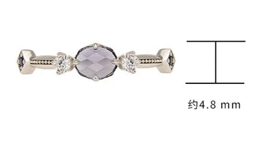 Emotional Factory 925 Sterling Silver 14K Gold Plated Gemstone Zircon Blue Corundum Cordierite Iolite Dichroite Ring