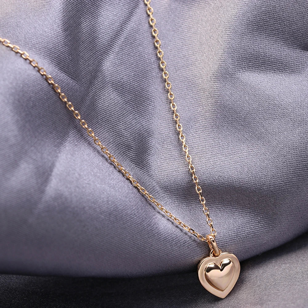 Emotional Factory Jewelry 925 Sterling Silver 14K Gold Plated Zircon Heart Love Necklace