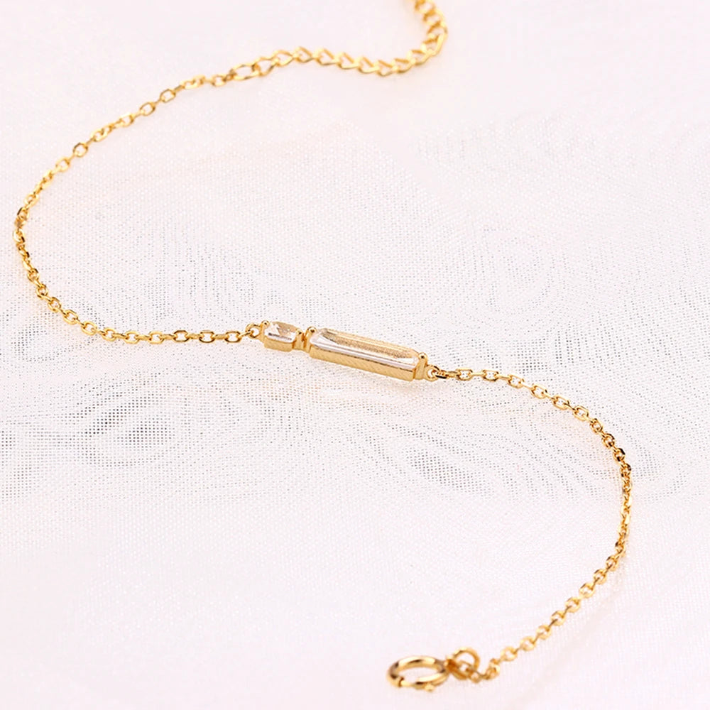 Minimalist Geometry Natural White Crystal  Rock Crystal Bracelets