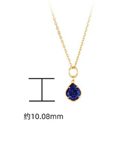 925 Sterling Silver 14K Gold Plated Gemstone Shine North Natural Aventurine Star Necklace