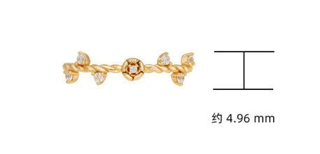 925 Sterling Silver 14K Gold Plated Fine Flower Rose Shape Ring Stacking Rings